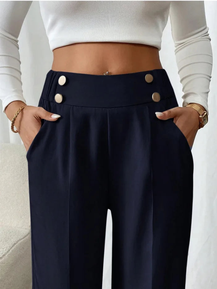 Pantalón de cintura alta y pierna recta