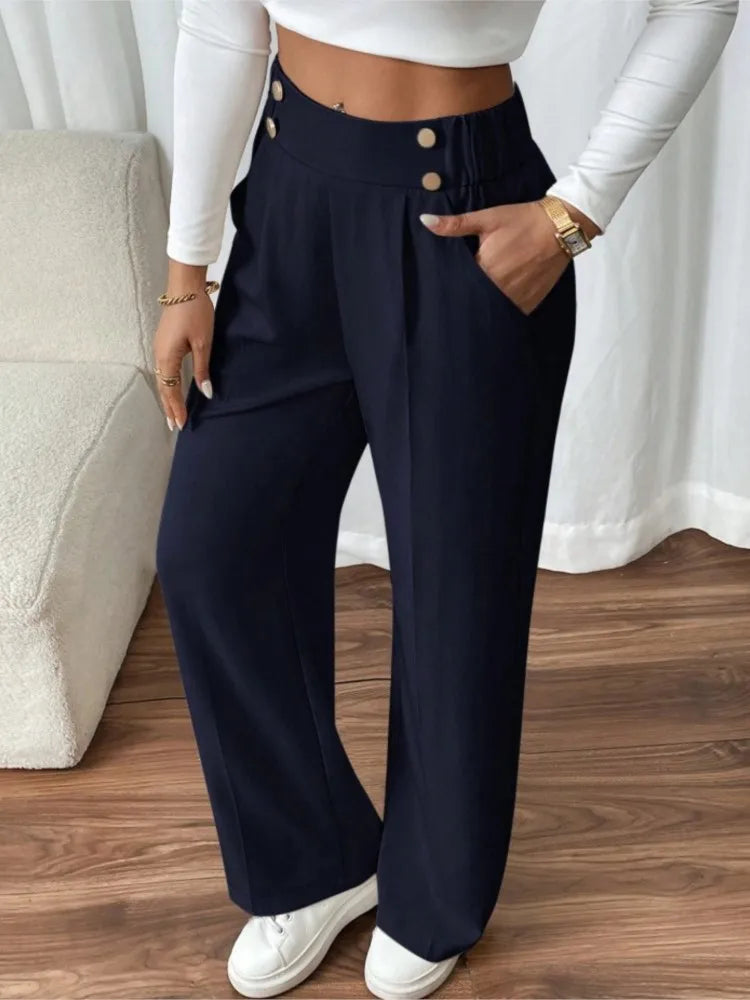 Pantalón de cintura alta y pierna recta