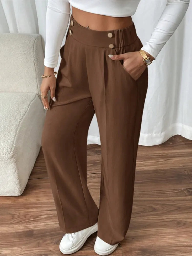 Pantalón de cintura alta y pierna recta