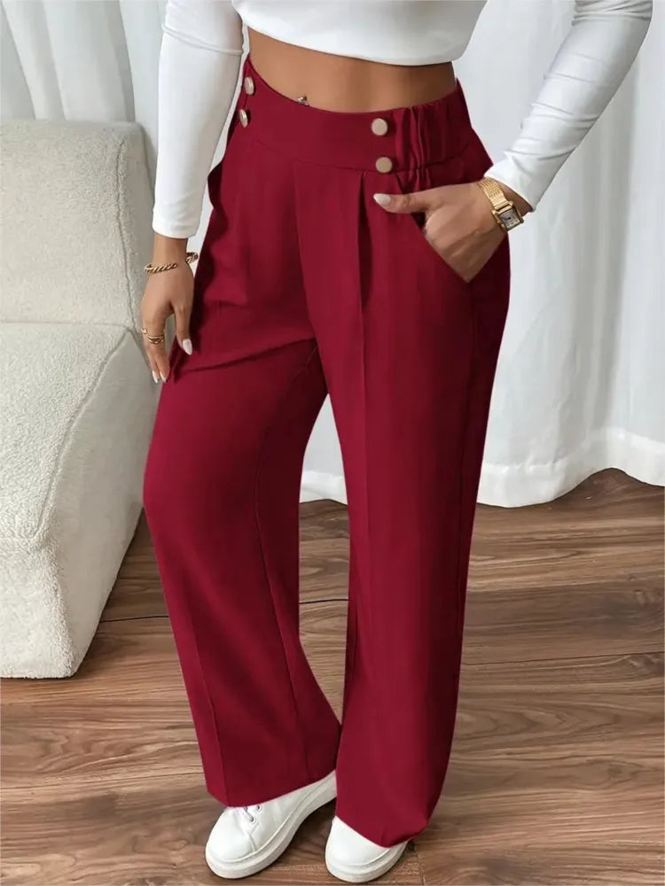 Pantalón de cintura alta y pierna recta