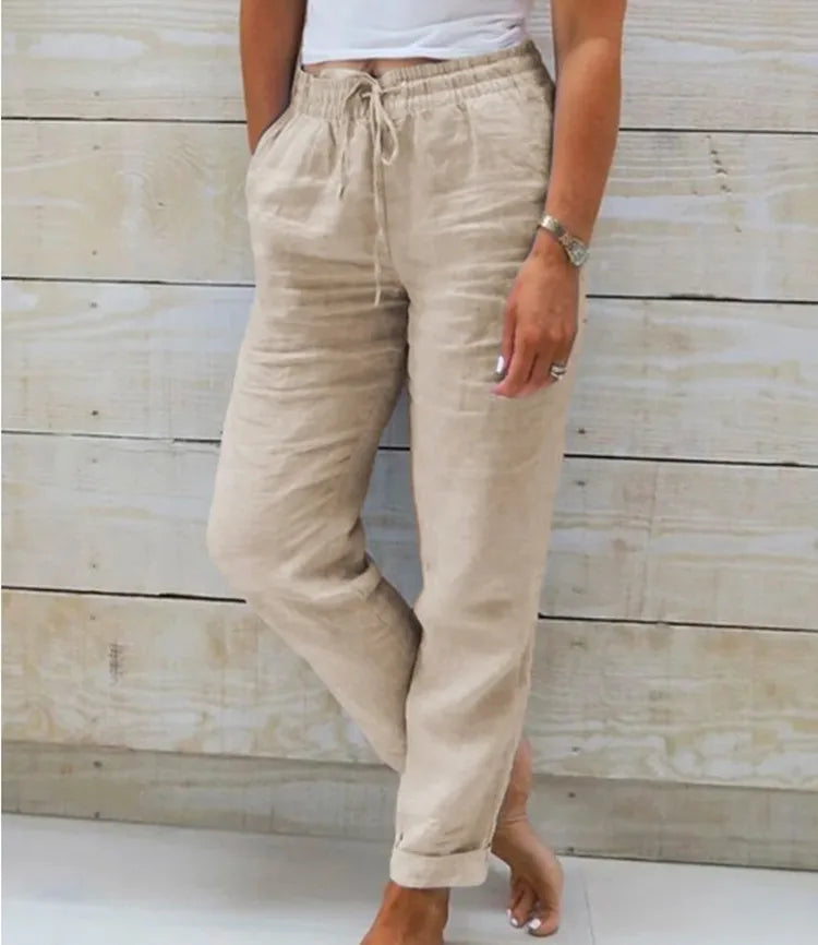 Pantalón pitillo con cintura elástica y pinzas