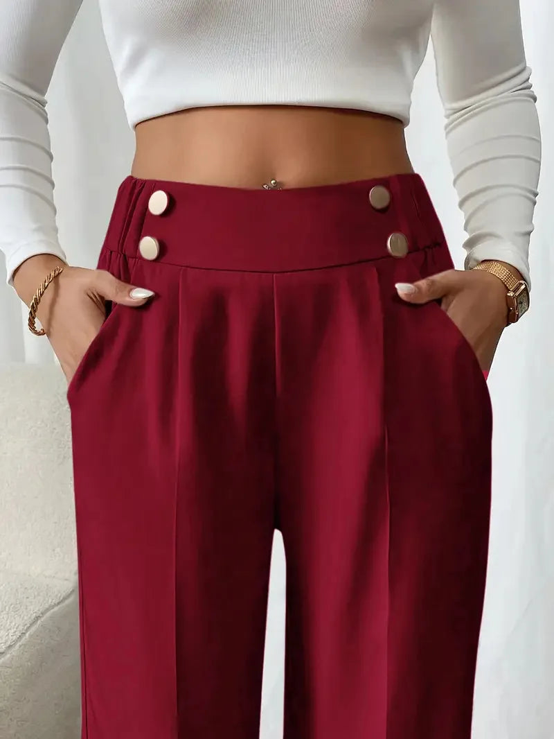 Pantalón de cintura alta y pierna recta