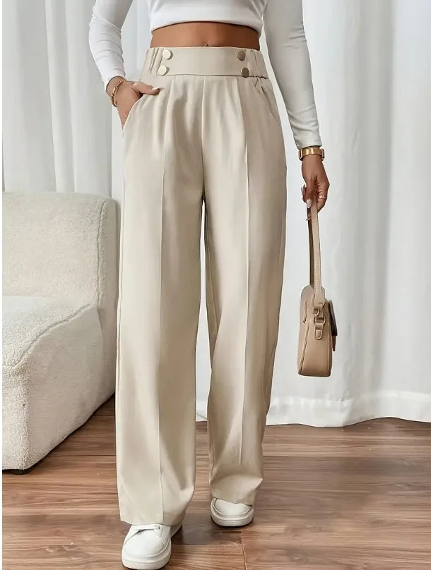 Pantalón de cintura alta y pierna recta