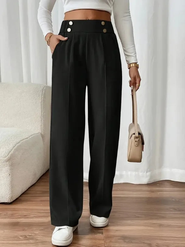 Pantalón de cintura alta y pierna recta