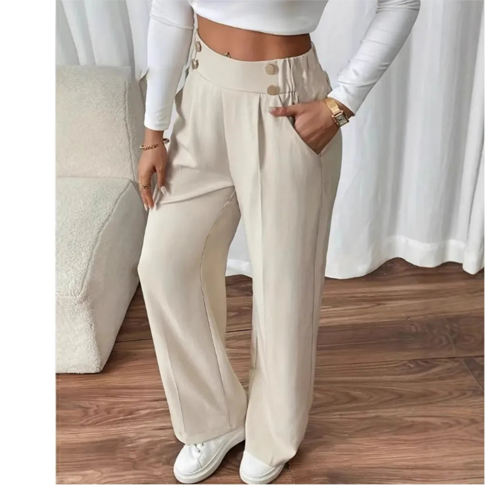 Pantalón de cintura alta y pierna recta